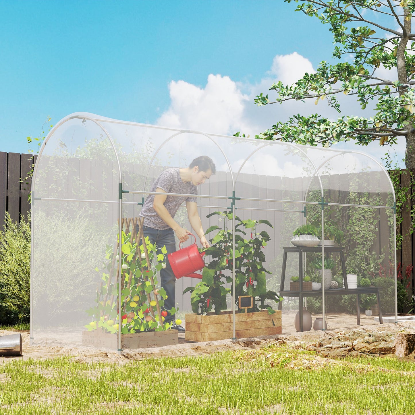 6 X 10m Heavy Duty (150um/6mil) Polyethylene Greenhouse Cover Replacement, UV Resistant Waterproof Plastic Polytunnel Cover