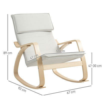 Comfortable Relax Rocking Chair, Upholstered Lounge Chair Recliner with High Back and Headrest for Living Room, Bedroom