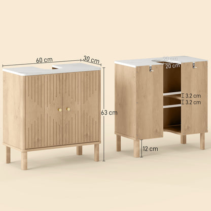 Under Sink Bathroom Cabinet for Basin without or with Pedestal - Oak