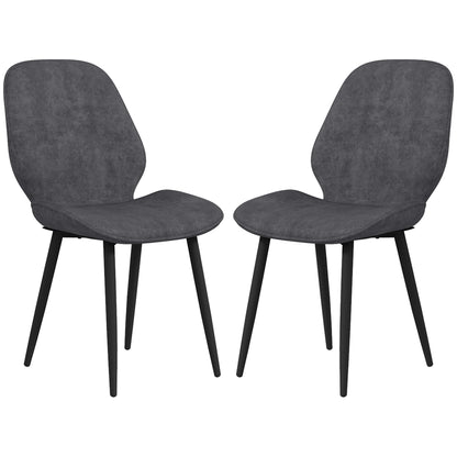 Velvet Dining Chairs, Set of 2 Dining Room Chairs with Metal Legs for Living Room, Dining Room, Grey