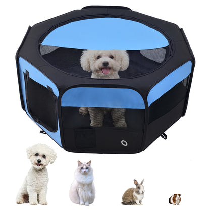 600D Oxford Soft Fabric Kennel, Portable Lightweight Cat Dog Playpen