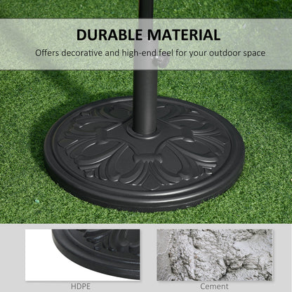 13kg Round Parasol Base Sun Umbrella Weight Stand Holder Patio Outdoor Garden, Black