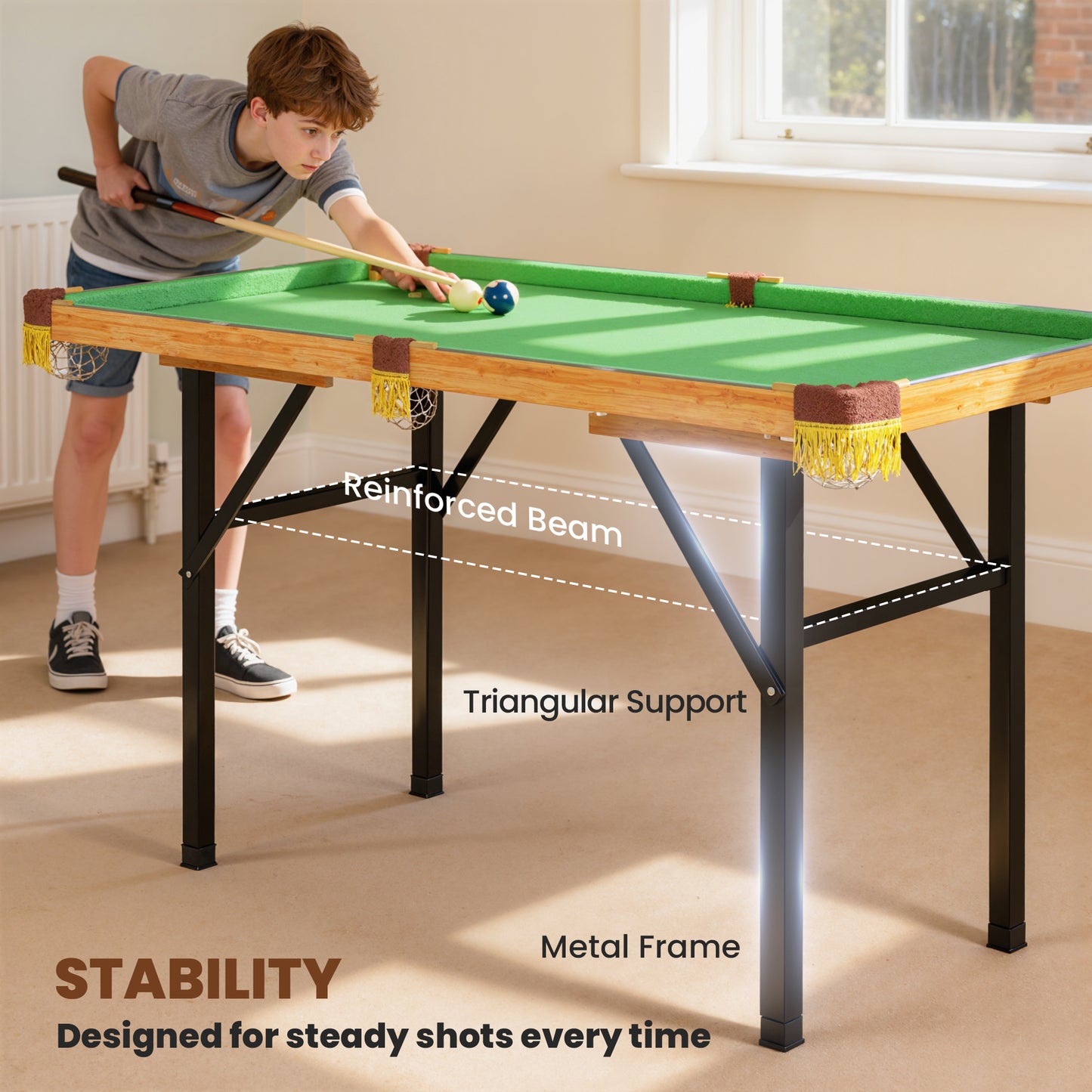 4FT Mini Folding Pool Billiards Table