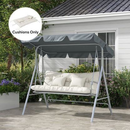 Back and Seat Cushion Replacement with 2 Pillows, Patio Chair Cushions Set with Ties, White