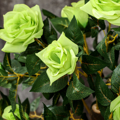 Set of Two Faux Rose Trees - Green