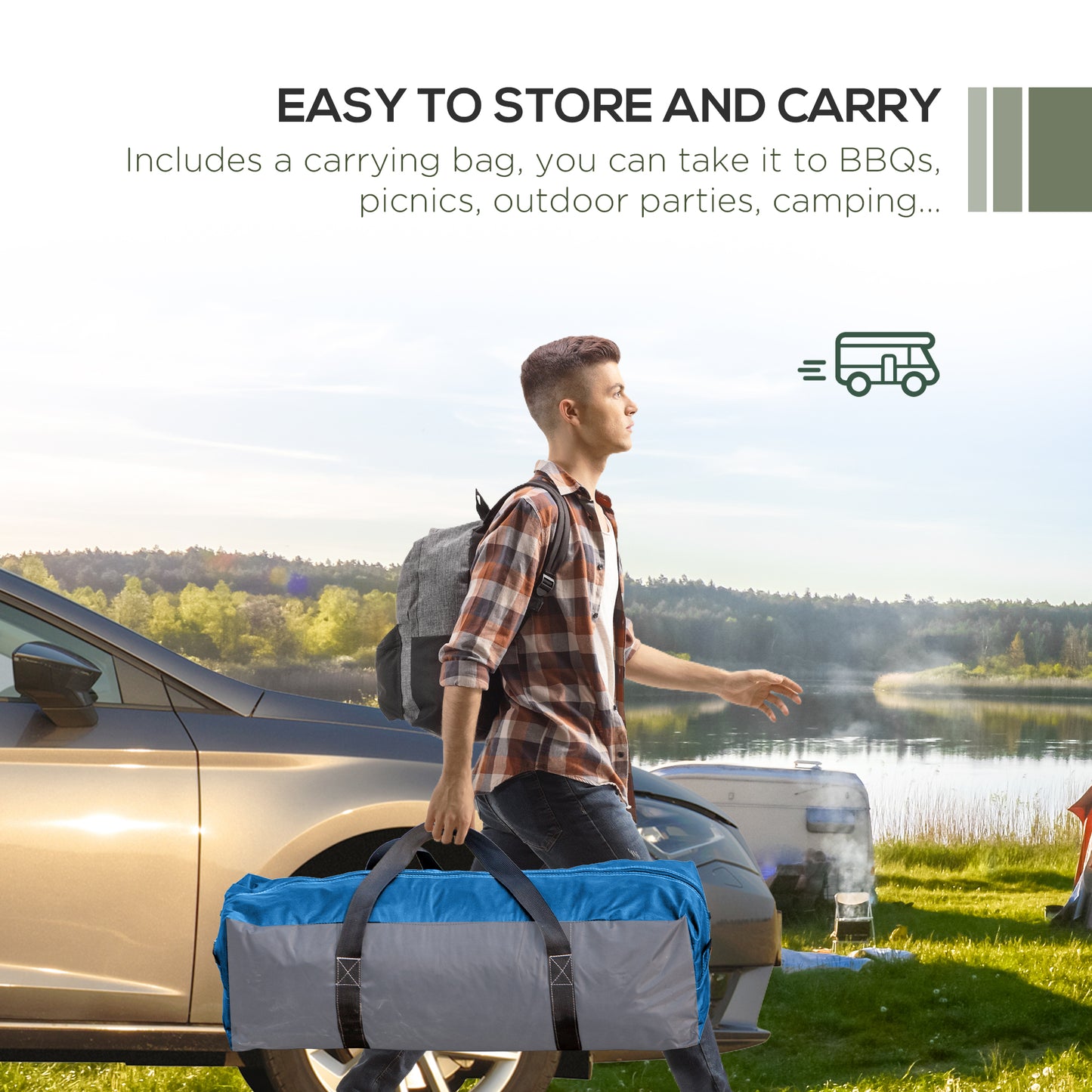 3.5 x 3.5M Camping Gazebo, Outdoor Event Shelter Dome Tent Garden Sun Shelter Patio Spire Arc Pavilion Camp Sun Shade Tent fo