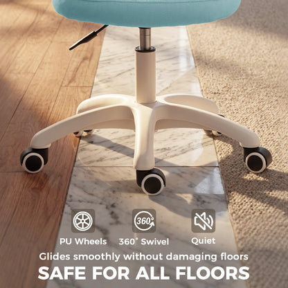 Office Chair, Armless Computer Desk Chair with Breathable Mesh, Adjustable Height, Swivel Wheels, Light Blue