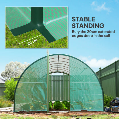 Polyethylene Upgraded Structure Walk-in Polytunnel Greenhouse, 6 x 3 m, Green