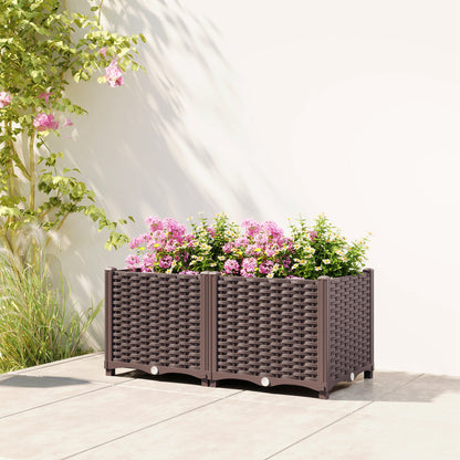 Plastic Raised Garden Bed with Legs, Self Watering Elevated Planter Boxes with Drainage Holes and Plugs