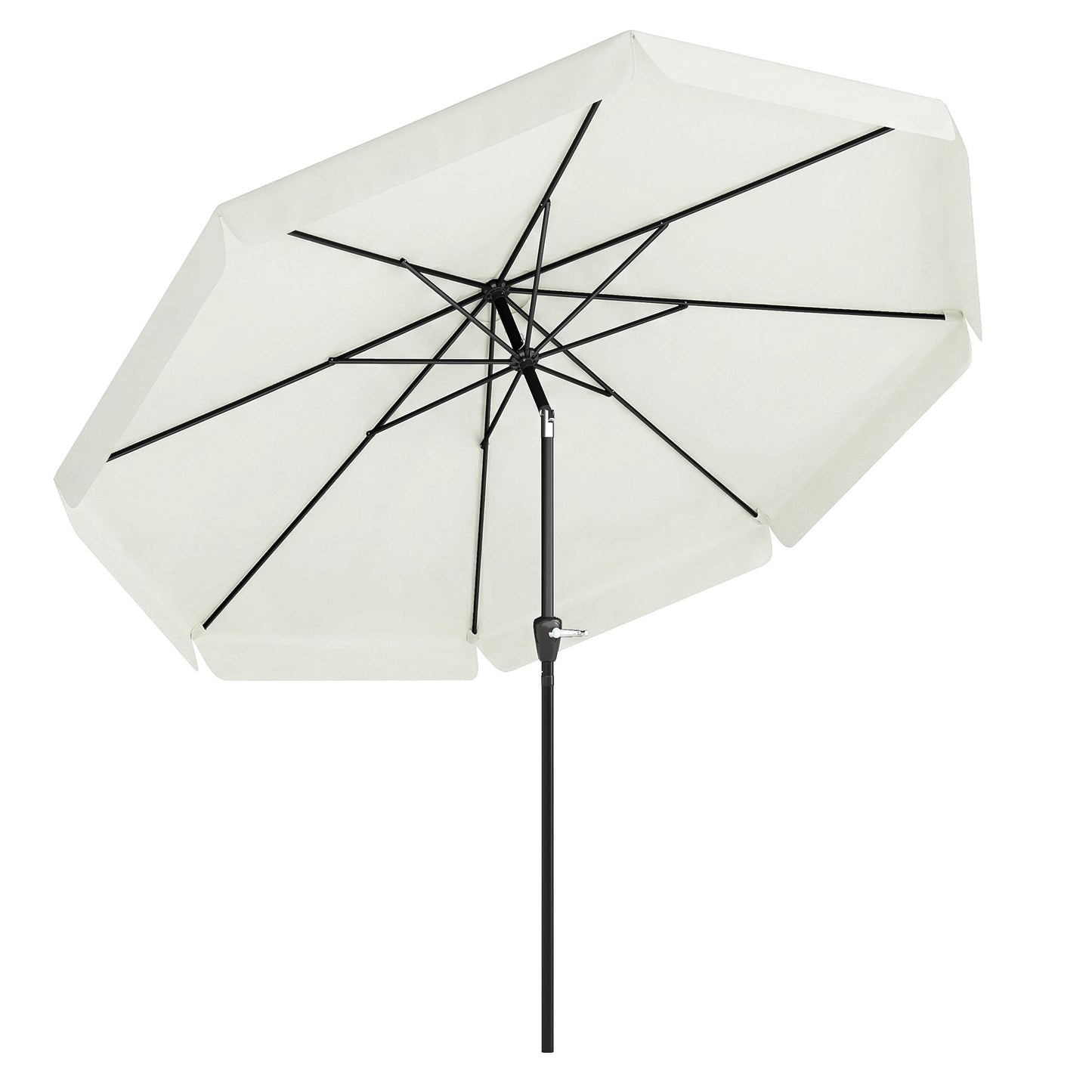 2.7m Patio Parasol Garden Umbrellas with Aluminium Pole, UPF 50+ Outdoor Sun Shade Table Umbrella with Tilt, Crank, 8 Ribs