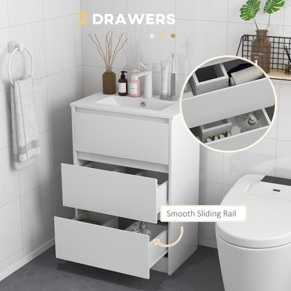 600mm Bathroom Vanity Unit with Basin and Single Tap Hole