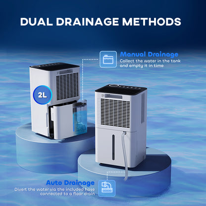 12L/Day Dehumidifier, with Filter - White