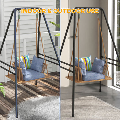 Hammock Chair Stand, Hanging Heavy Duty Metal Frame Hammock Stand for Hanging Hammock Air Porch Swing Chair, Egg Chair, Black