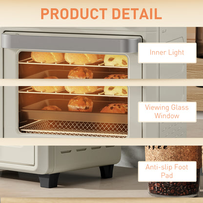 10L Air Fryer Oven, Mini Oven, Oil Free Cooking, Grill, Roast, Bake, with Adjustable Temperature, Timer, Dishwasher Safe