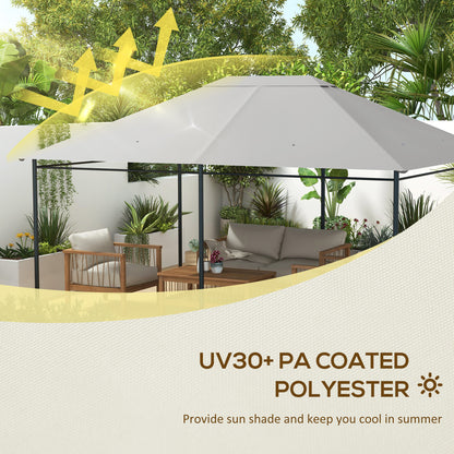 3 x 4m Gazebo Canopy Replacement Cover, Gazebo Roof Replacement (TOP COVER ONLY), Light Grey