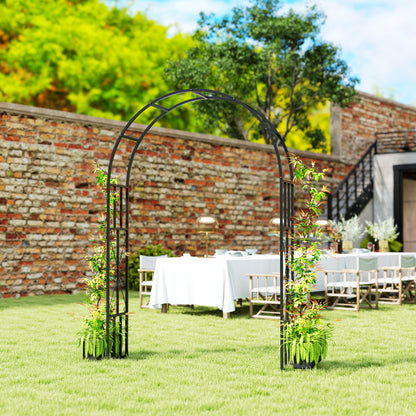 Steel Garden Arch, 2.2m High x 1.5m Wide Metal Garden Trellis for Climbing Plants Roses Wisteria Vines