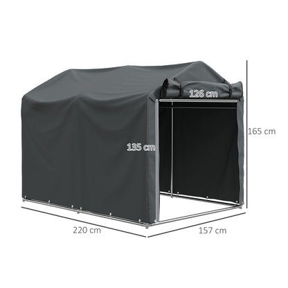 2.2 x 1.6 m Garden Storage Tent, Waterproof Anti-UV Bike Tent with Roll-up Zipper Door