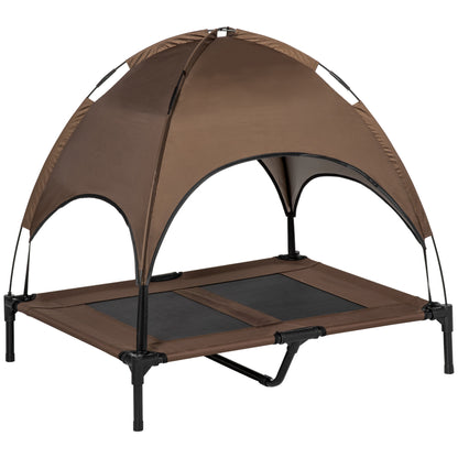 Outdoor Dog Bed with Removable Canopy, Portable Raised Dog Bed for Camping, Garden & Beach