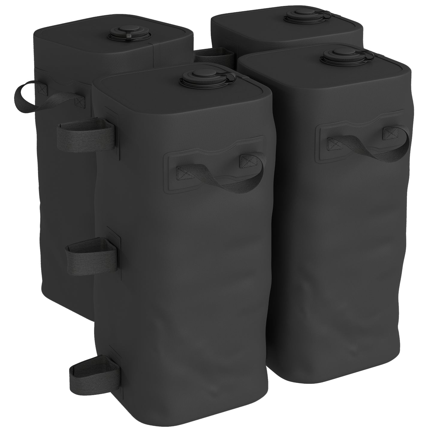 Set of 4 Heavy Duty Gazebo Weights Bags, 500D Sand Weights with Carry Handles for Garden Marquee, Parasol, Black
