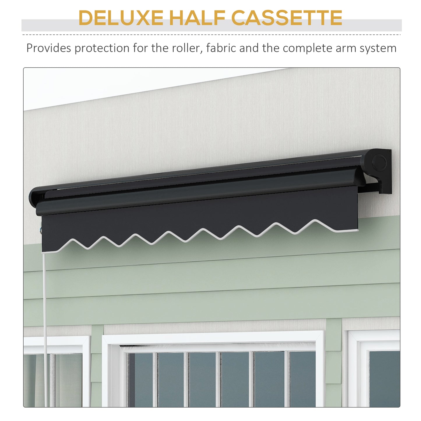 2 x 2.5m Electric Awning, with LED Light Strips - Grey