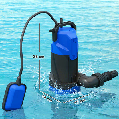750W Submersible Water Pump for Dirty/Clean Water, 20000L/H Electric Sump Pump with Float Switch