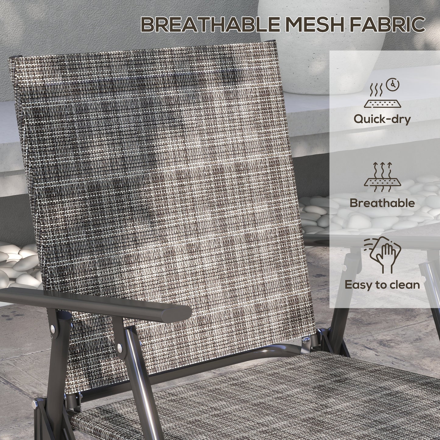 Four-Piece Metal Garden Sofa Set - Mixed Grey