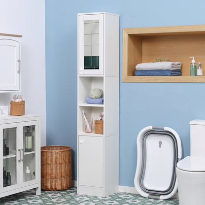 Tall Bathroom Storage Cabinet with Mirror, Narrow Bathroom Unit
