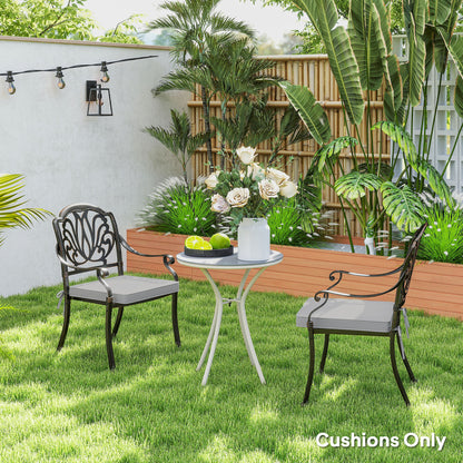 Set of Two 45 x 45cm Garden Seat Cushions - Light Grey