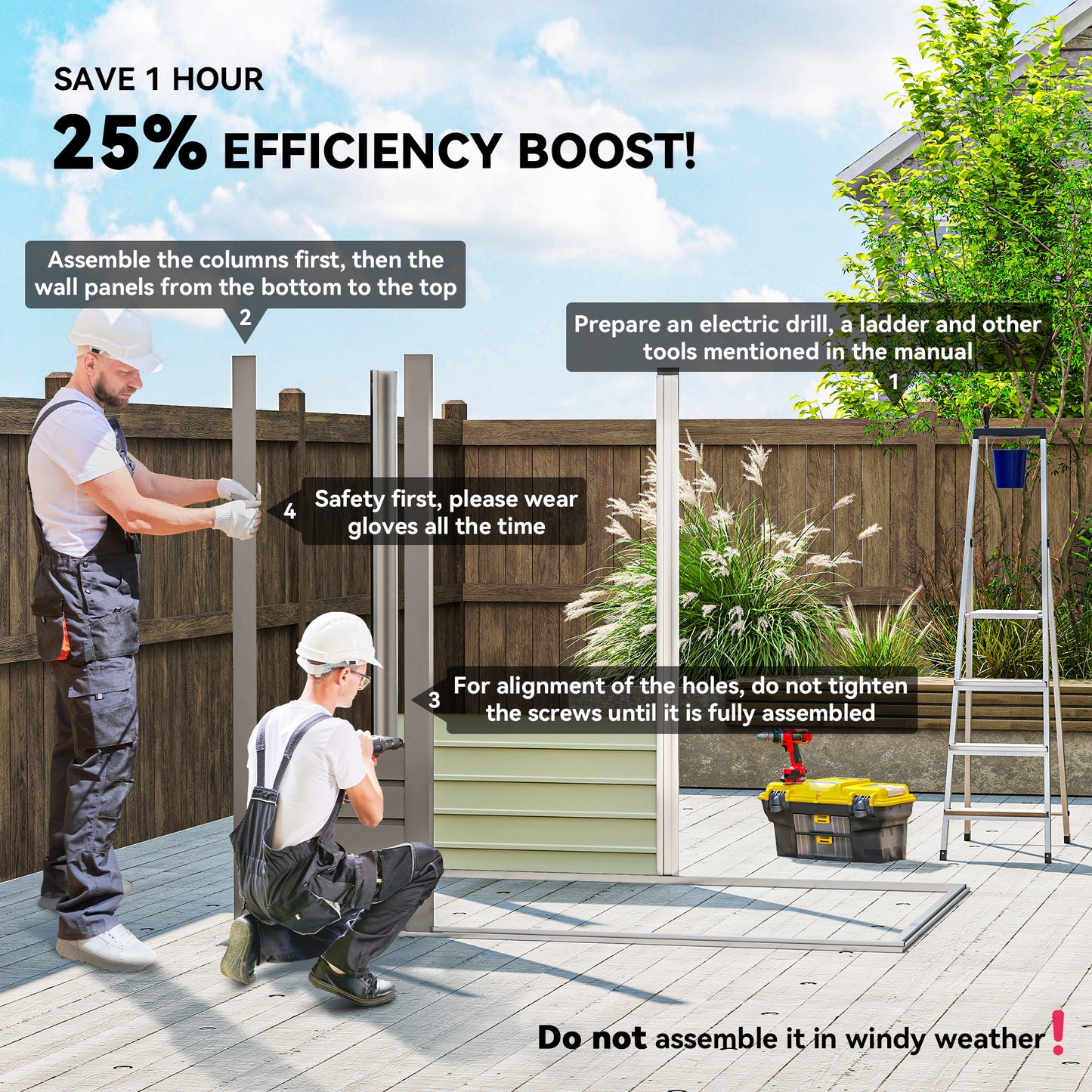 4 x 6ft Galvanised Metal Garden Shed, with Locking Door - Grey