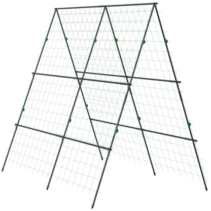 Garden Cucumber Trellis for Climbing Plants, A-Frame Trellis Plant Support with Climbing Net