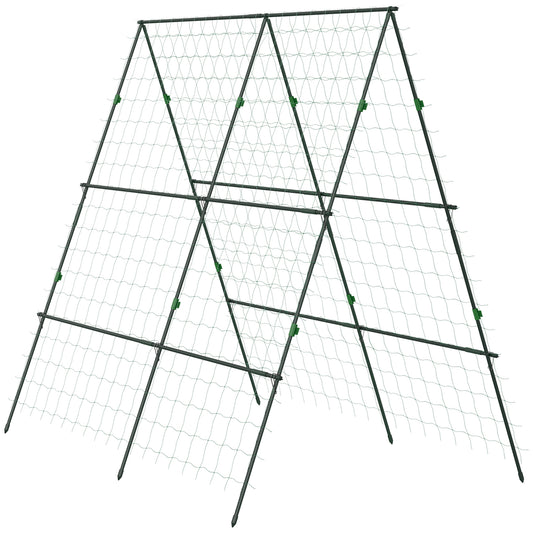 Garden Cucumber Trellis for Climbing Plants, A-Frame Trellis Plant Support with Climbing Net
