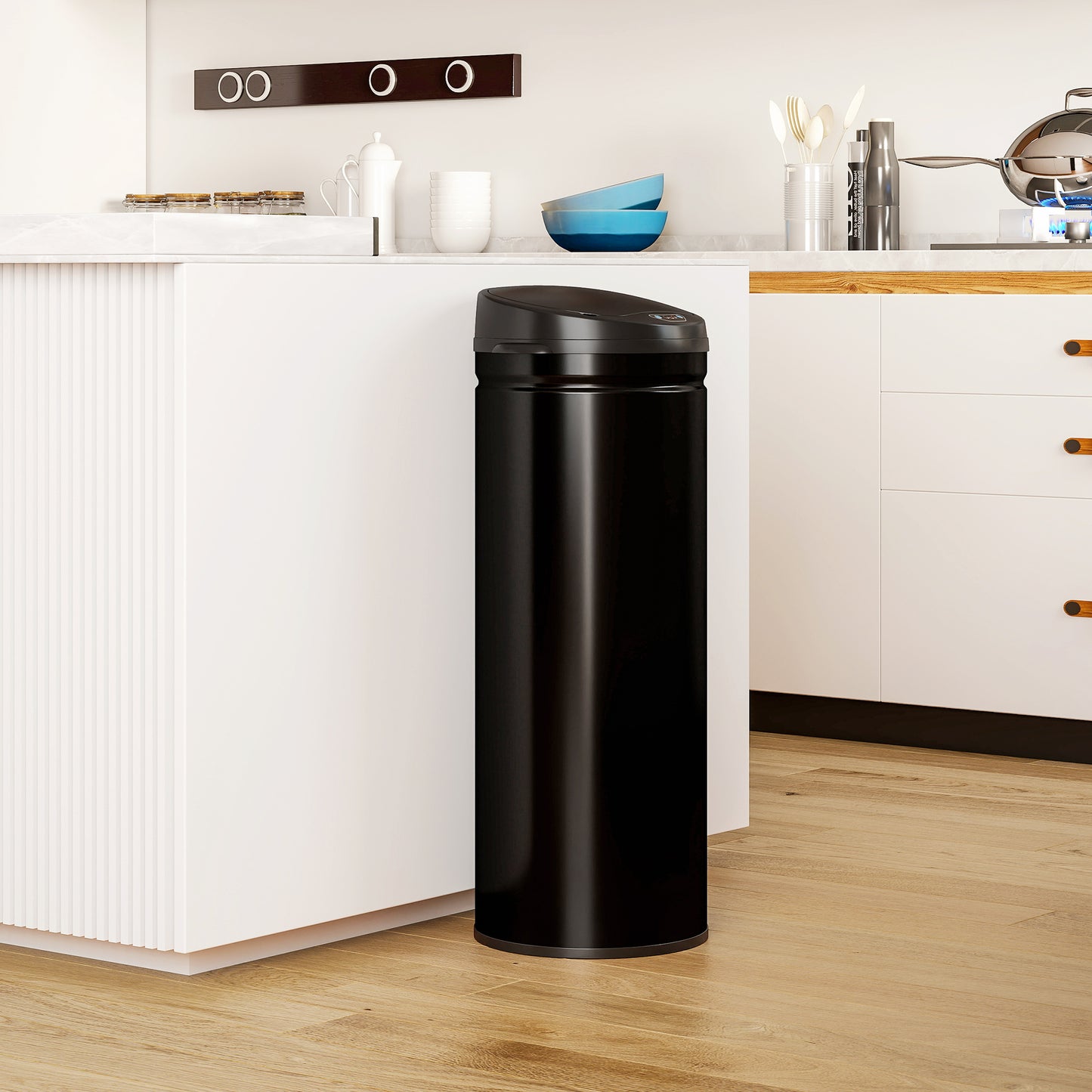 50L Stainless Steel Sensor Bin - Black