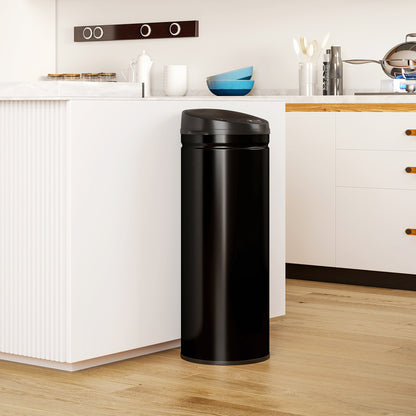 50L Stainless Steel Sensor Bin - Black