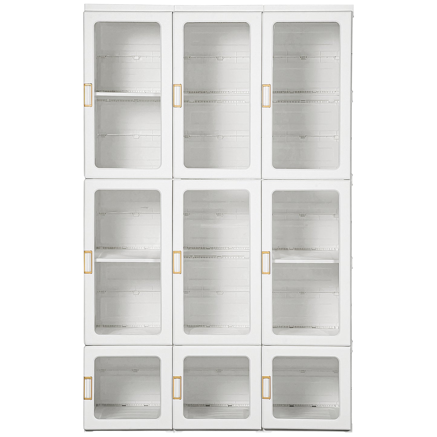 Portable Clothes Wardrobe for Bedroom, Foldable Clothes Organiser with Cube Storage, Hanging Rods, Magnet Doors, White