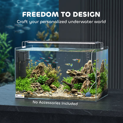 Fish Tank Bare Glass for DIY Glass Aquarium with Protective Base Mat 43L Transparent for Fish Shrimps