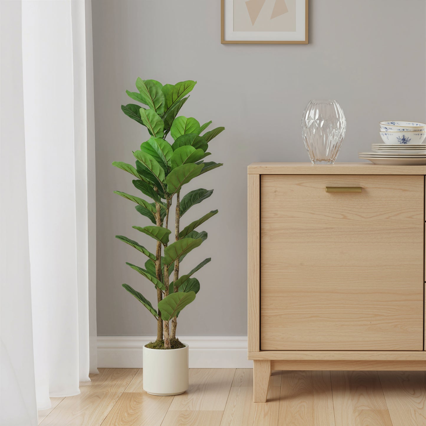 120cm Artificial Fiddle Leaf Fig Tree - Green