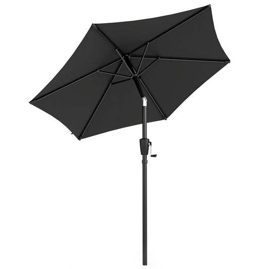 2m Garden Parasol Umbrella, Outdoor Table Parasol Umbrella with Crank Handle, Tilt Function, UV30+ Protection
