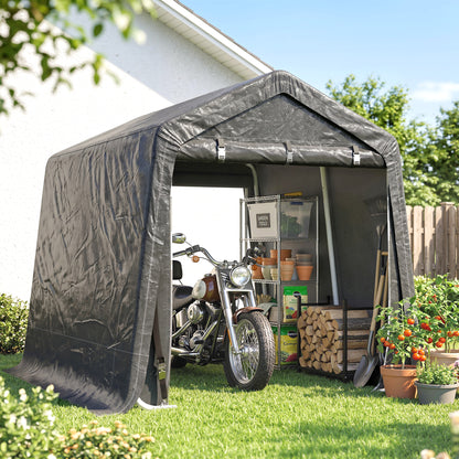 9 X 7.5ft Temporary Outdoor Equipment Shed - Dark Grey