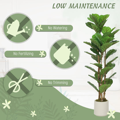 120cm Artificial Fiddle Leaf Fig Tree - Green