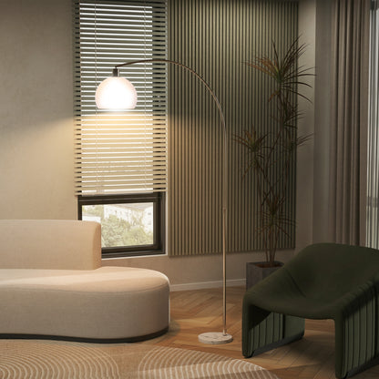 Floor Lamp for Living Room, Modern Standing Lamp with Shade & Foot Switch for Bedroom, Office, White
