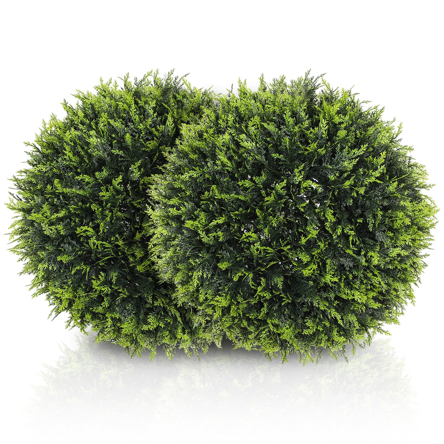 Set of 2 Artificial Plant Topiary Balls, UV-Protected Fake Decorative Plants, Faux Home Indoor Outdoor Decor, 45cm, Green