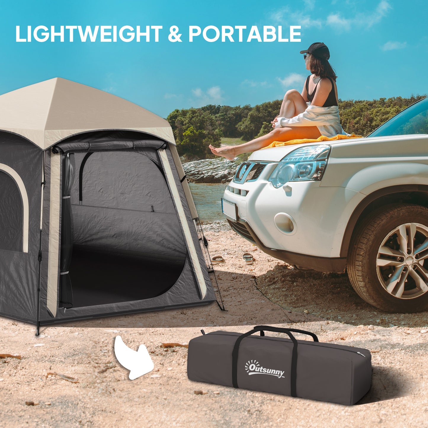 Instant Pop Up Camping Tent, 2/3/4 Person Easy Setup Dome Family Tent with Vestibule, Rainfly, 4 Mesh Windows & 2 Doors