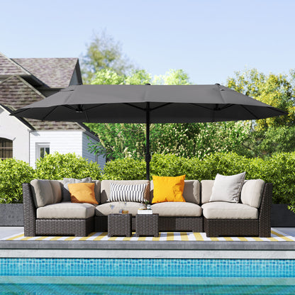 4.6m Double Garden Parasol - Black