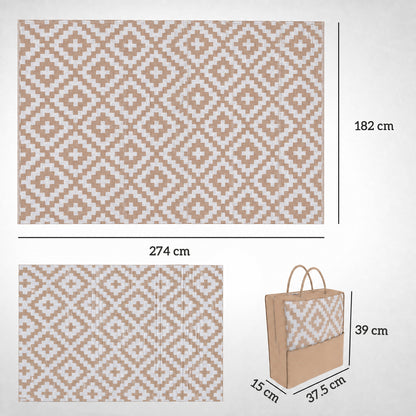 Outdoor Rug Reversible Mat Plastic Straw Rug Portable RV Camping Mat for Garden Deck Picnic Indoor, 182 x 274 cm (6 x 9 ft)