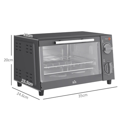 Mini Oven, 9L Countertop Electric Grill, Toaster Oven with Adjustable Temperature, Timer