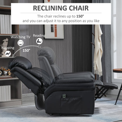 Power Lift Chair Recliner for Elderly, Electric Recliner Chair, Overstuffed Faux Leather Riser and Reclining Armchair