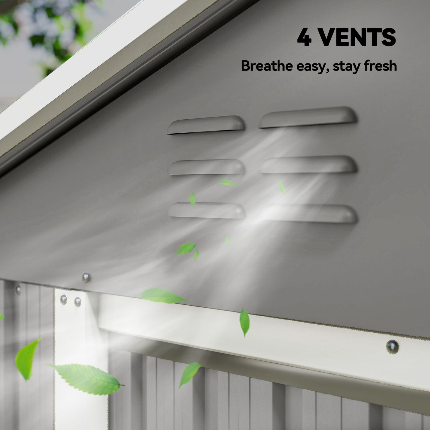 6.5 x 3.5ft Metal Garden Storage Shed - Light Grey