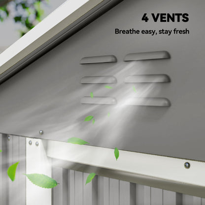 6.5 x 3.5ft Metal Garden Storage Shed - Light Grey