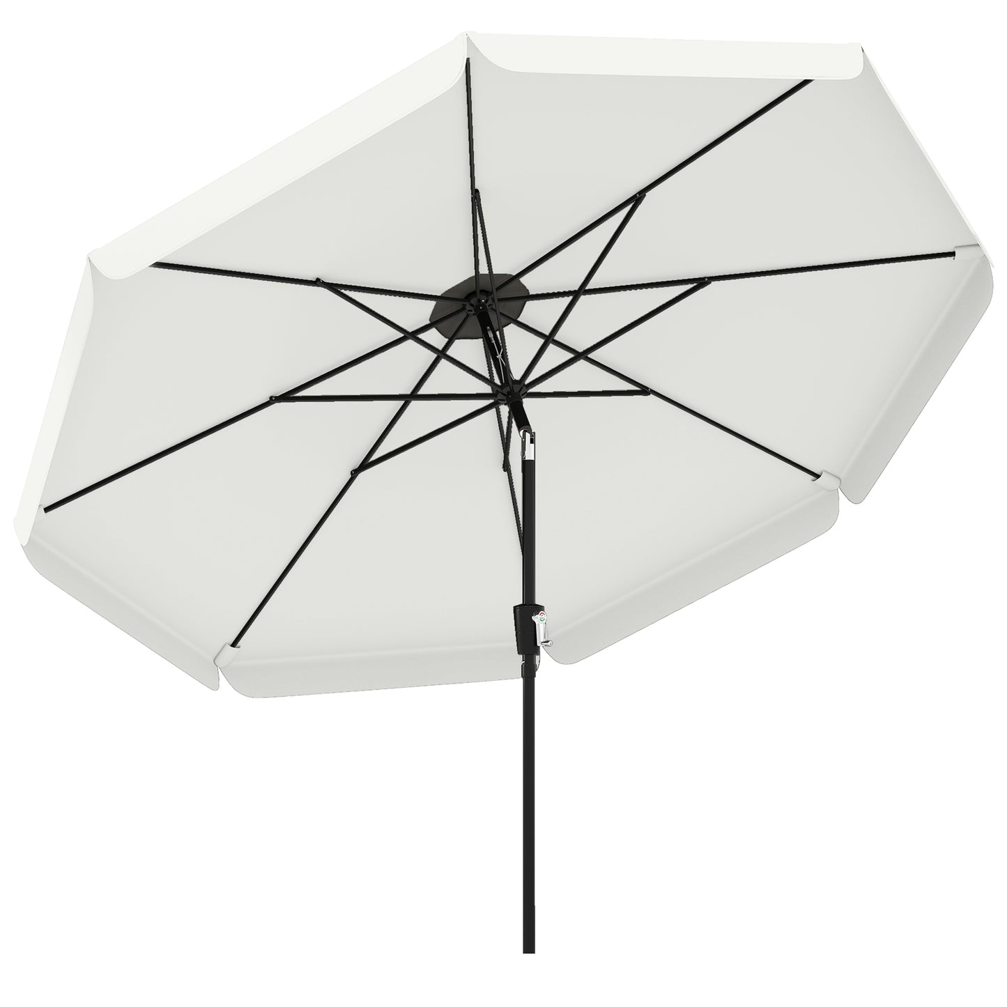 3 m Garden Parasol with Tilt Mechanism & Crank Handle, UPF 30+ Patio Umbrella Outdoor Table Umbrella, Cream White