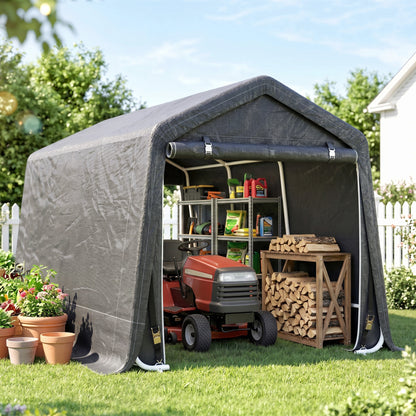 9 X 7.5ft Temporary Outdoor Equipment Shed - Dark Grey